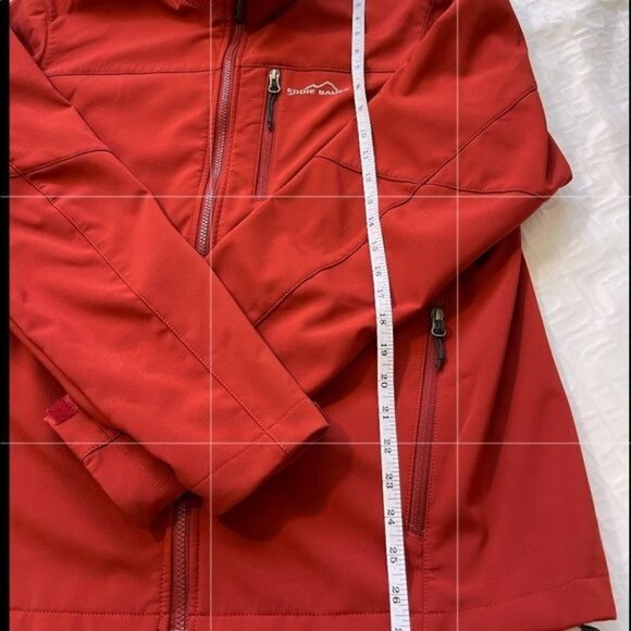 Eddie Bauer Windbreaker Jacket Coat Dark Orange many Pockets size L - Picture 13 of 13